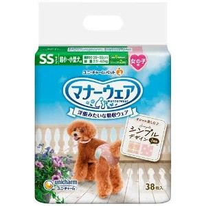 ユニ・チャーム マナーウェア 女の子用 SSサイズ 38枚入 4520699672754 ※2ケース 16個