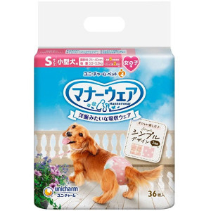 ユニ・チャーム マナーウェア 女の子用 Sサイズ 36枚入 4520699673867 ※2ケース 16個