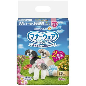 【タンセラ様専用】ユニ・チャーム マナーウェア 女の子用 Mサイズ 小-中型犬用 34枚 4520699686492 ※2ケース 16個