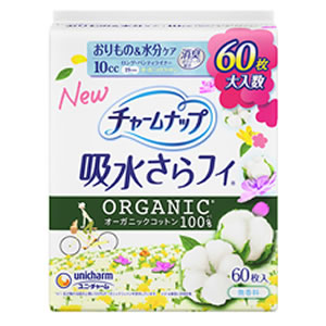 ユニ・チャーム チャームナップ 吸水さらフィオーガニックコットンロングPL60枚 4903111024773 ※16個ロット ※楽天 Amazon売価厳守!