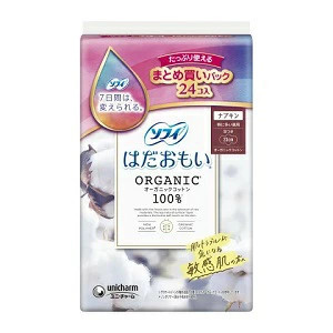 ユニ・チャーム ソフィはだおもいオーガニックコットン特に多い昼用 羽つき 23cm 24コ入4903111330775 ※2ケース 32個ロット