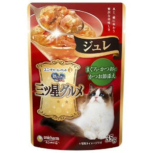 ユニ・チャーム 銀のスプーン 三ツ星グルメ パウチ ジュレ まぐろ・かつおにかつお節添え 35g 4520699621738 ※2ケース 320個セット