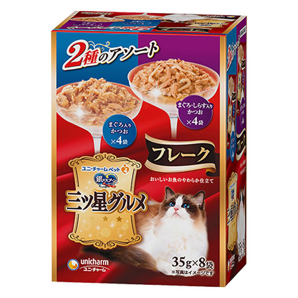 銀のスプーン三ツ星グルメパウチフレークまぐろ入りかつお&まぐろ・しらす入りかつお 35g×8袋 4520699604182 ※20個ロット